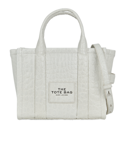 Medium Embossed The Tote Bag, Leather, White, FPK1283, S/DB, 2*